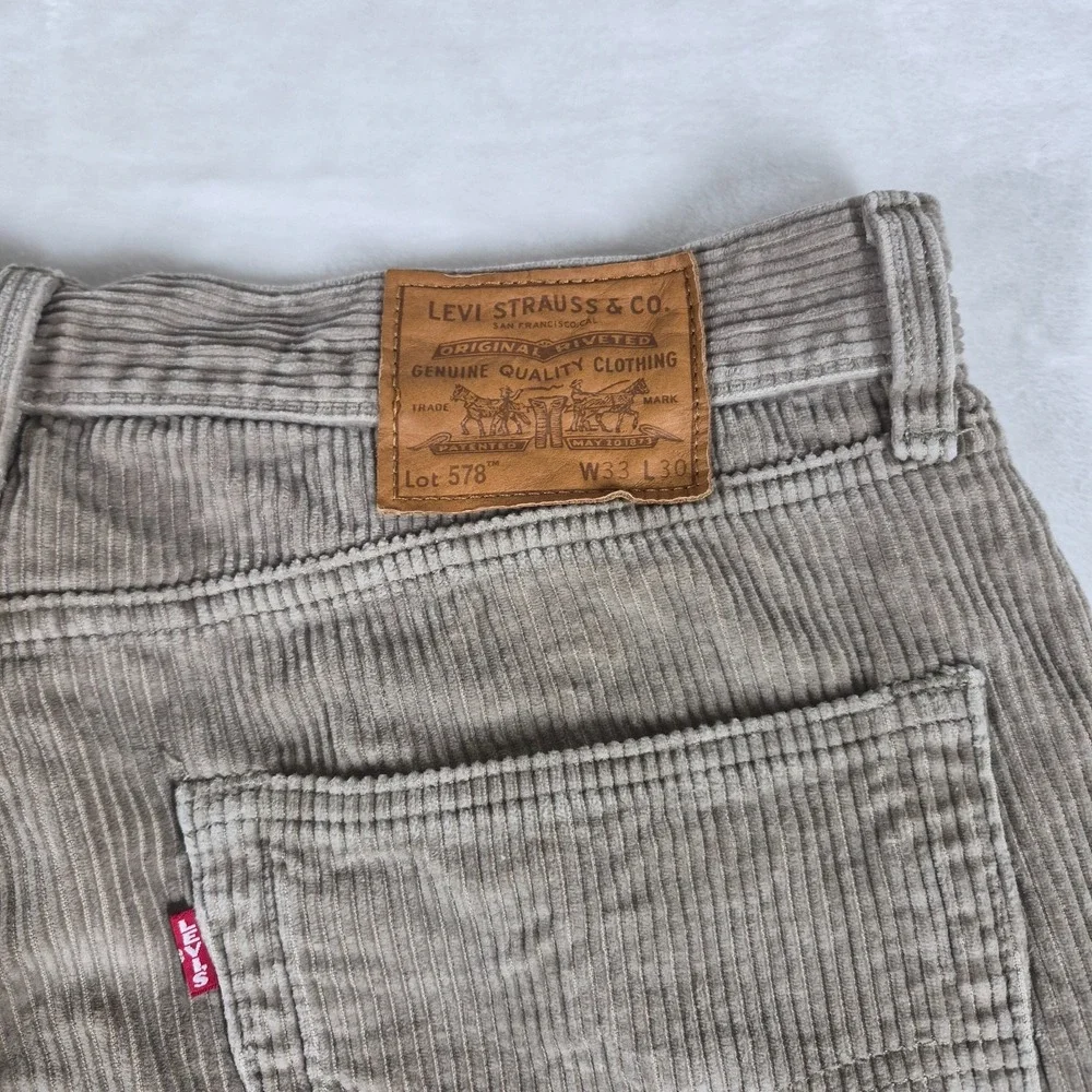 Levi's Premium 578 Baggy Corduroy Pants Men's 33x30 Brown Relaxed Casual Comfort